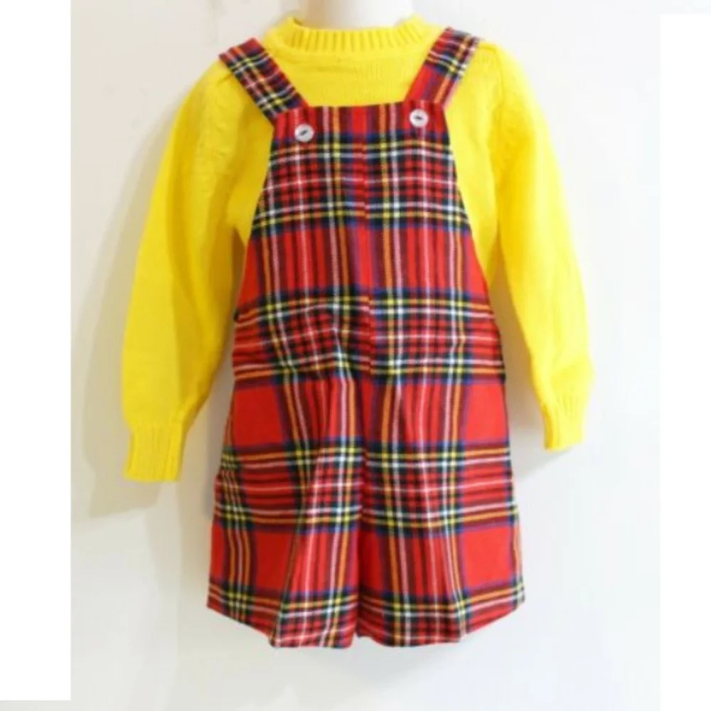 Neiman Marcus Vintage Red Plaid Shortall Size 2T 3T 4T 4
